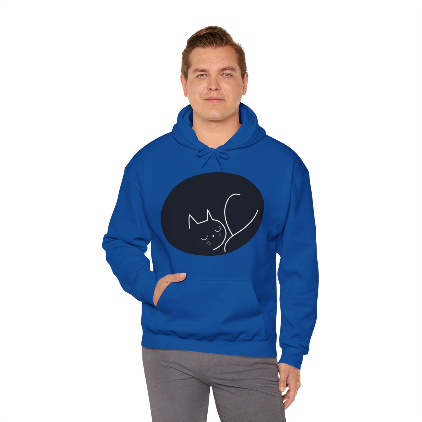 Curled Up Cat - Unisex Heavy Blend™ Hooded Sweatshirt