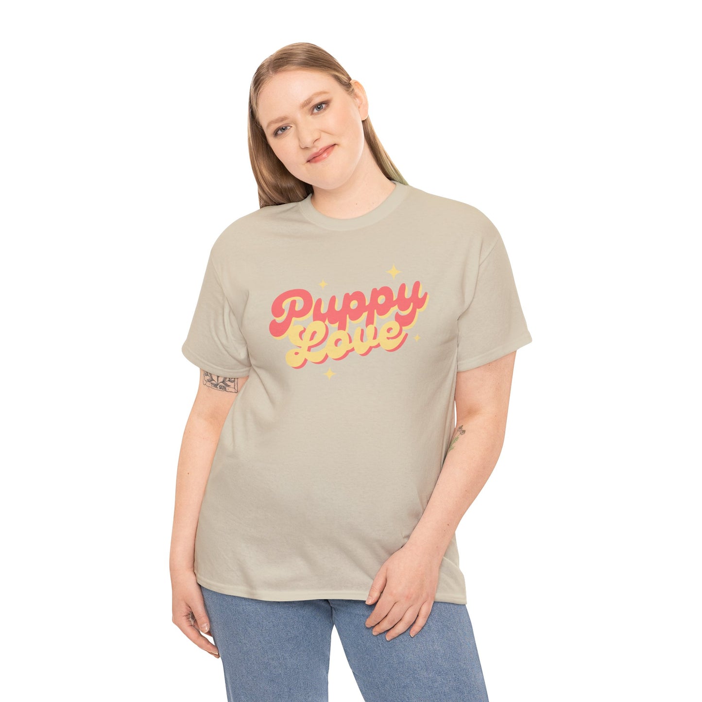 Puppy Love Retro - Unisex Heavy Cotton Tee