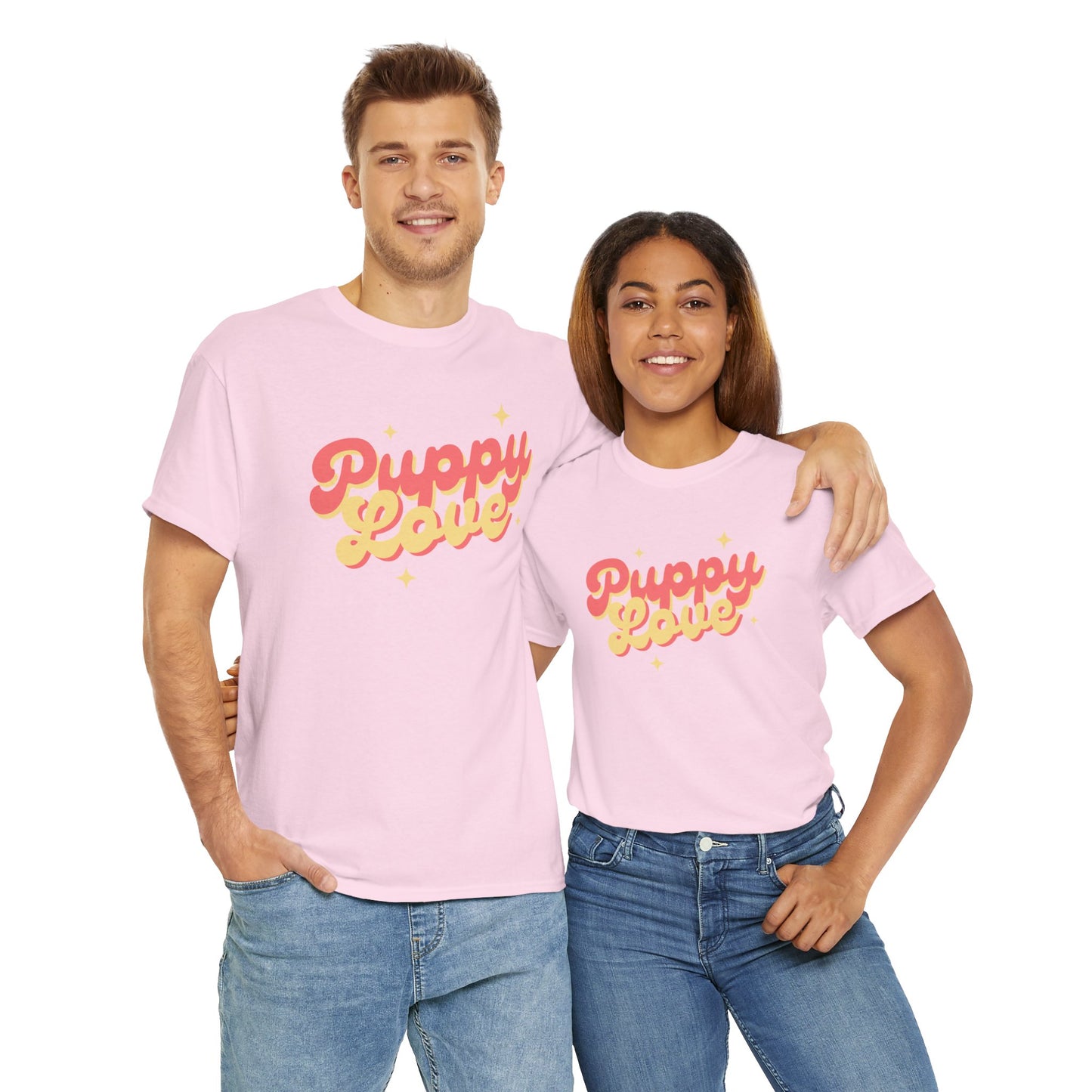 Puppy Love Retro - Unisex Heavy Cotton Tee