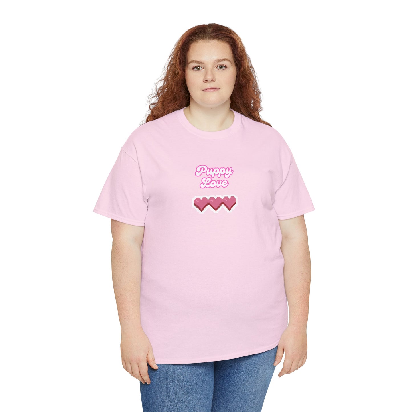 Puppy Love Hearts - Unisex Heavy Cotton Tee