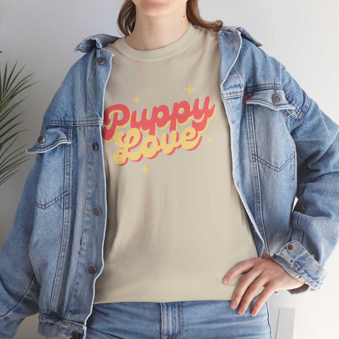 Puppy Love Retro - Unisex Heavy Cotton Tee