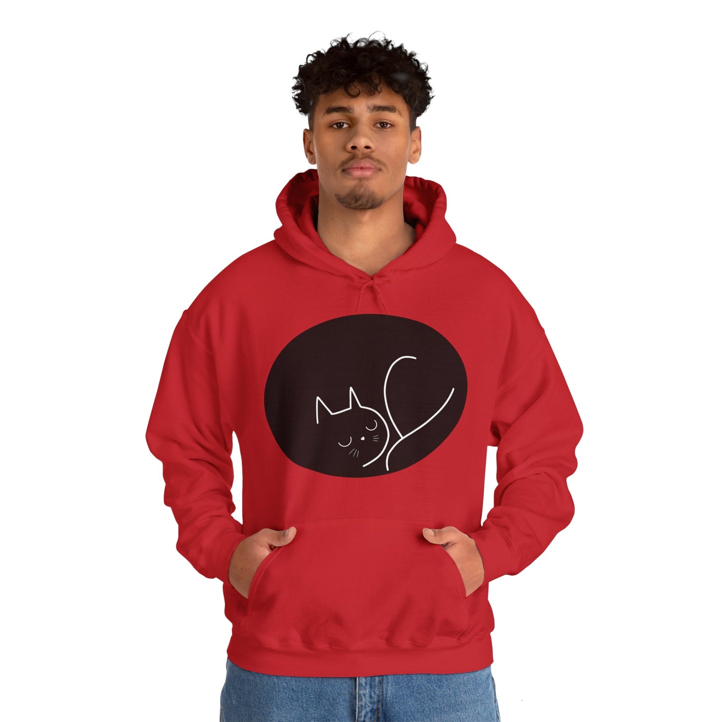 Curled Up Cat - Unisex Heavy Blend™ Hooded Sweatshirt