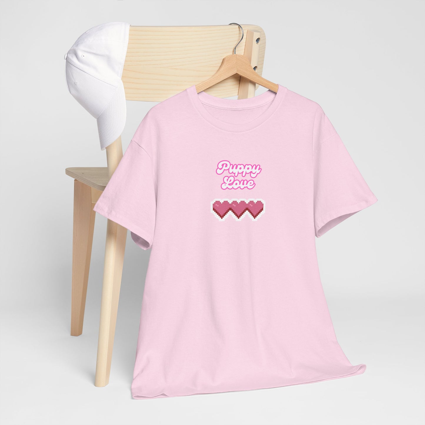 Puppy Love Hearts - Unisex Heavy Cotton Tee