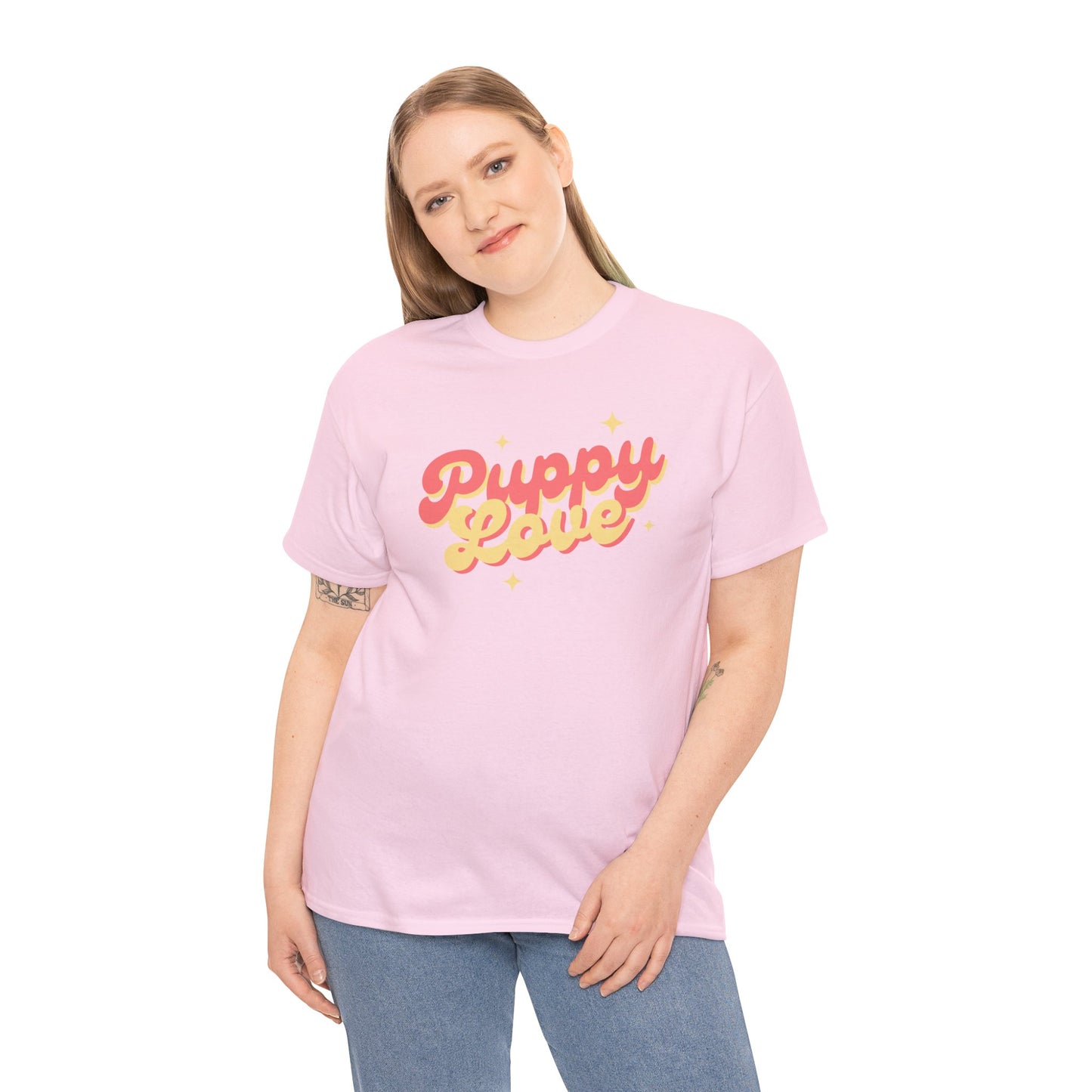 Puppy Love Retro - Unisex Heavy Cotton Tee