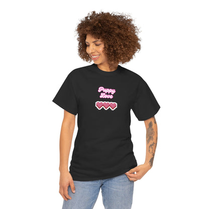 Puppy Love Hearts - Unisex Heavy Cotton Tee