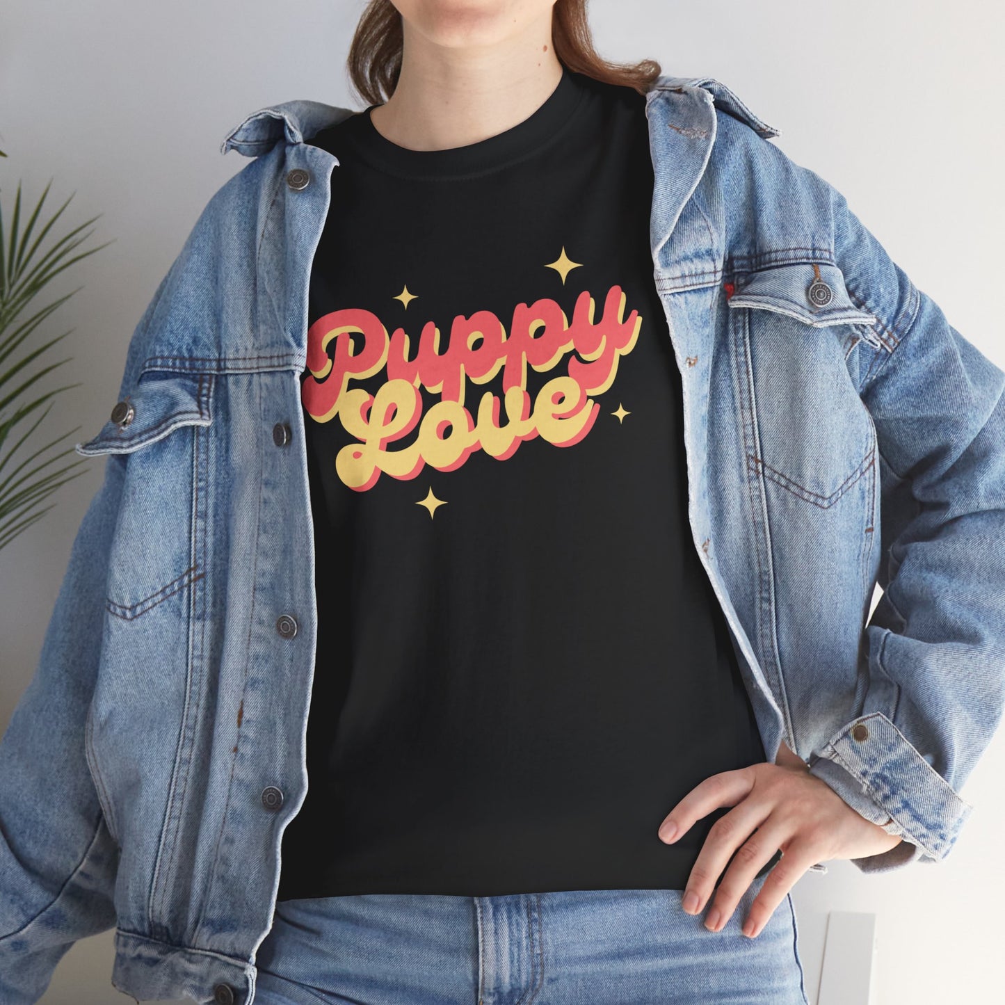 Puppy Love Retro - Unisex Heavy Cotton Tee