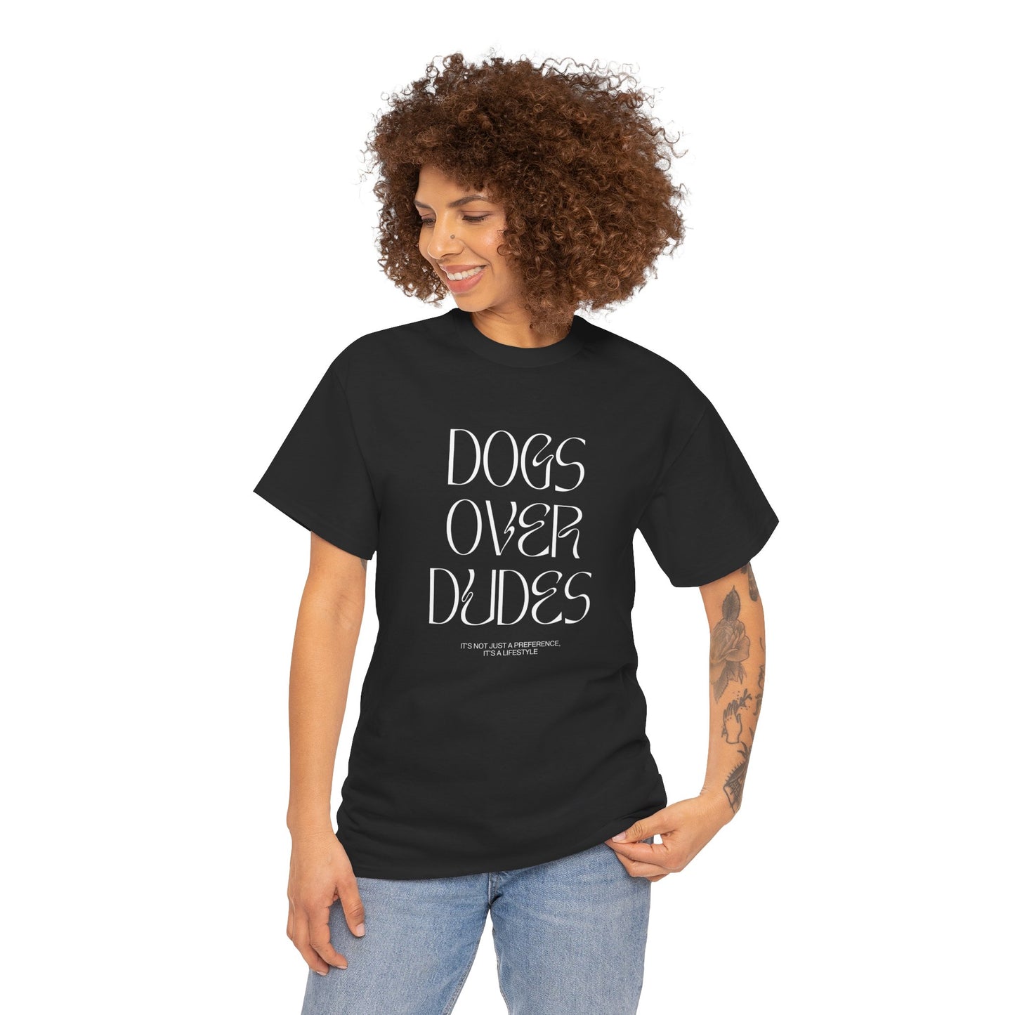 Dogs Over Dudes - Unisex Heavy Cotton Tee