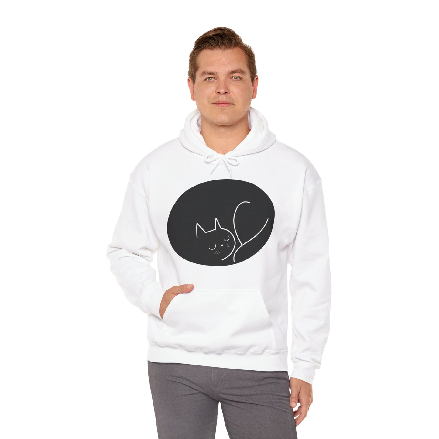 Curled Up Cat - Unisex Heavy Blend™ Hooded Sweatshirt