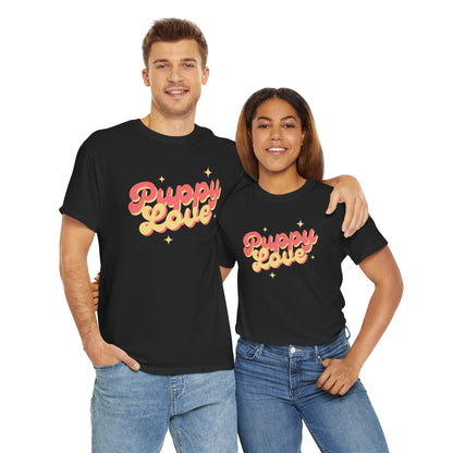 Puppy Love Retro - Unisex Heavy Cotton Tee