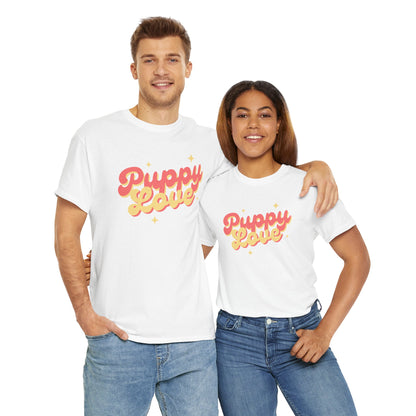 Puppy Love Retro - Unisex Heavy Cotton Tee