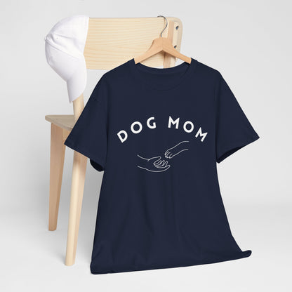 Dog Mom Hand in Paw - Unisex Heavy Cotton Tee