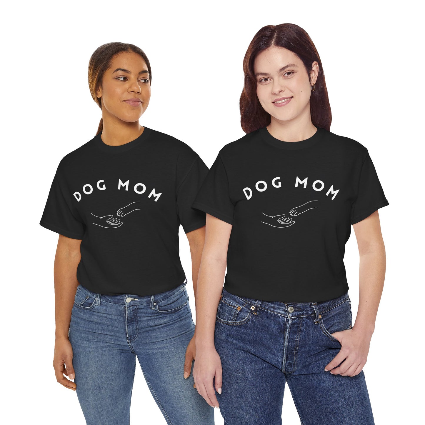 Dog Mom Hand in Paw - Unisex Heavy Cotton Tee