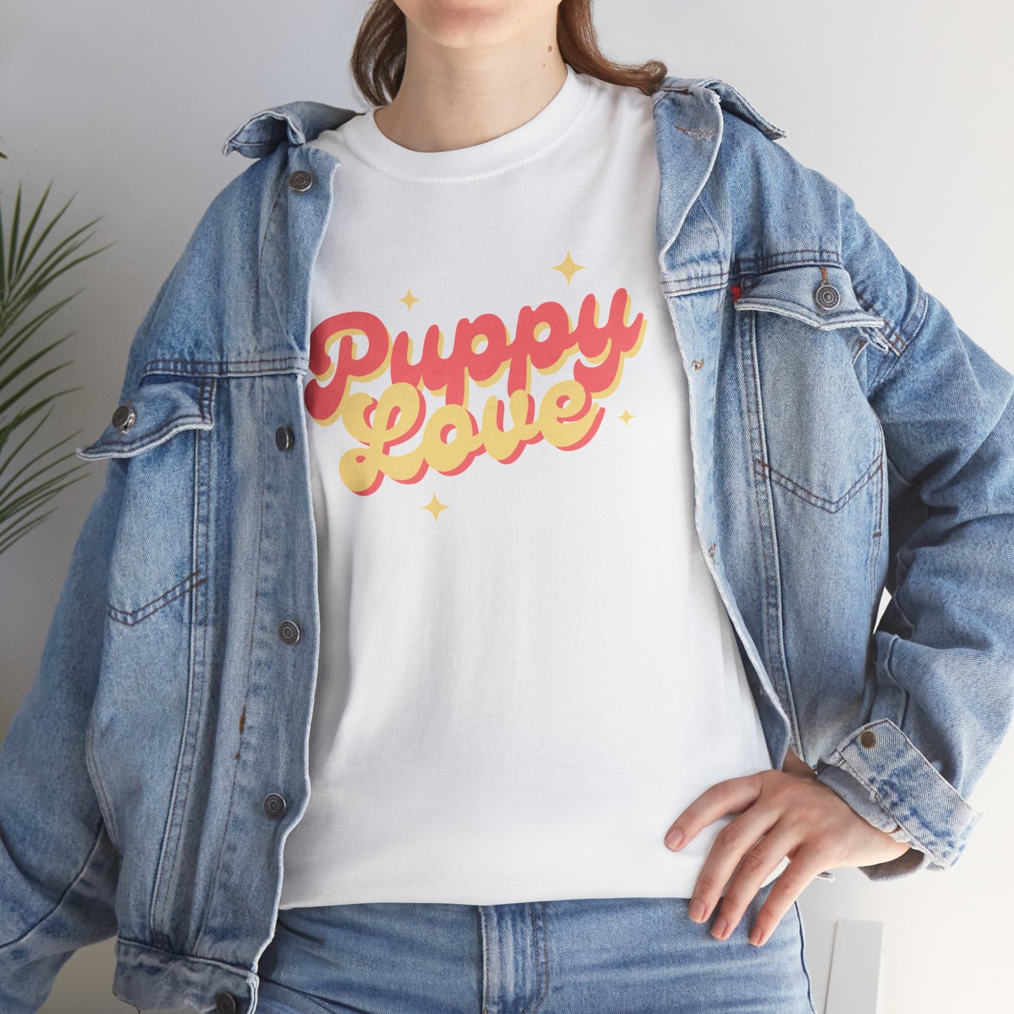 Puppy Love Retro - Unisex Heavy Cotton Tee